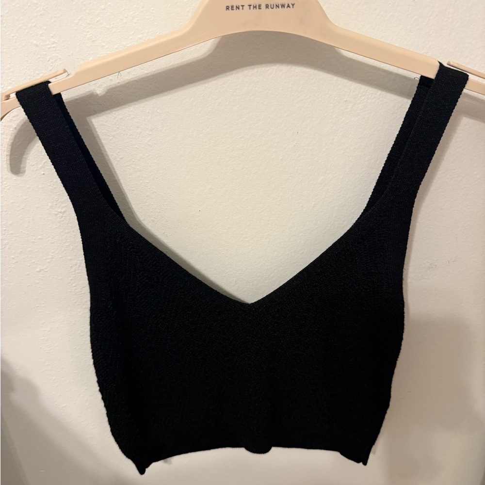 Zara Black Knit Crop Top | M